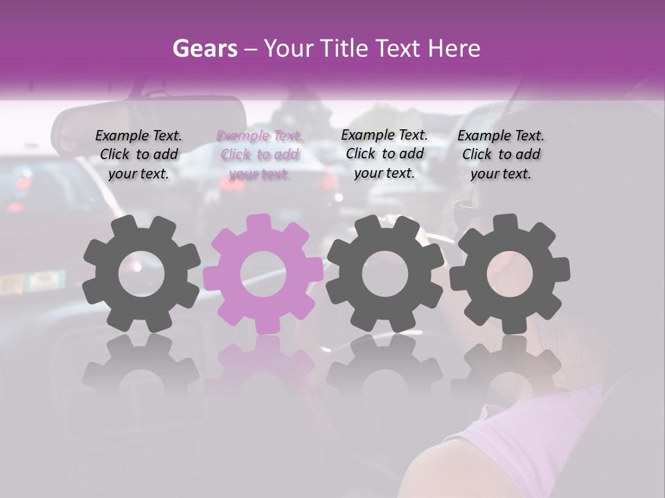 Girl In A Car In A Traffic Jam PowerPoint Template