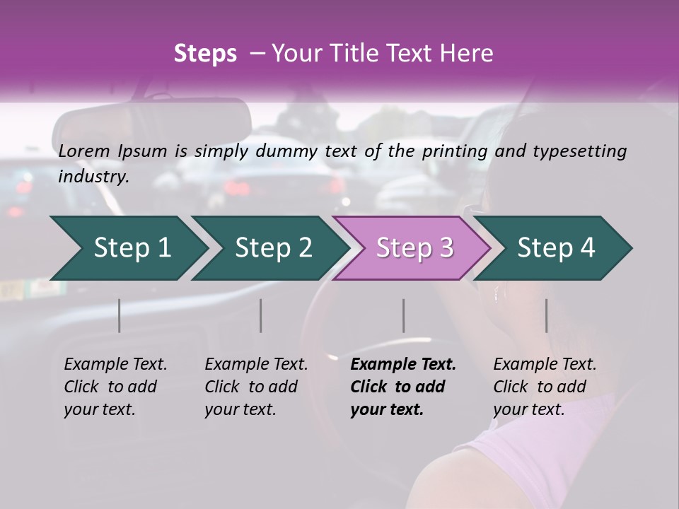 Girl In A Car In A Traffic Jam PowerPoint Template