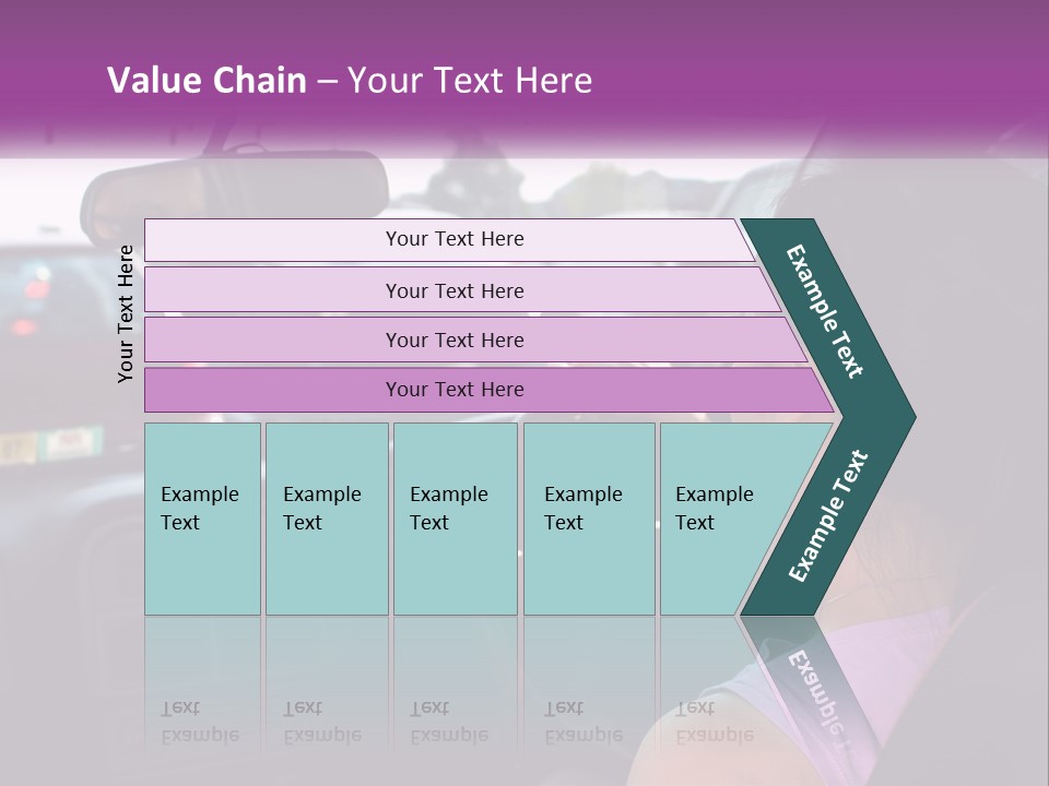 Girl In A Car In A Traffic Jam PowerPoint Template