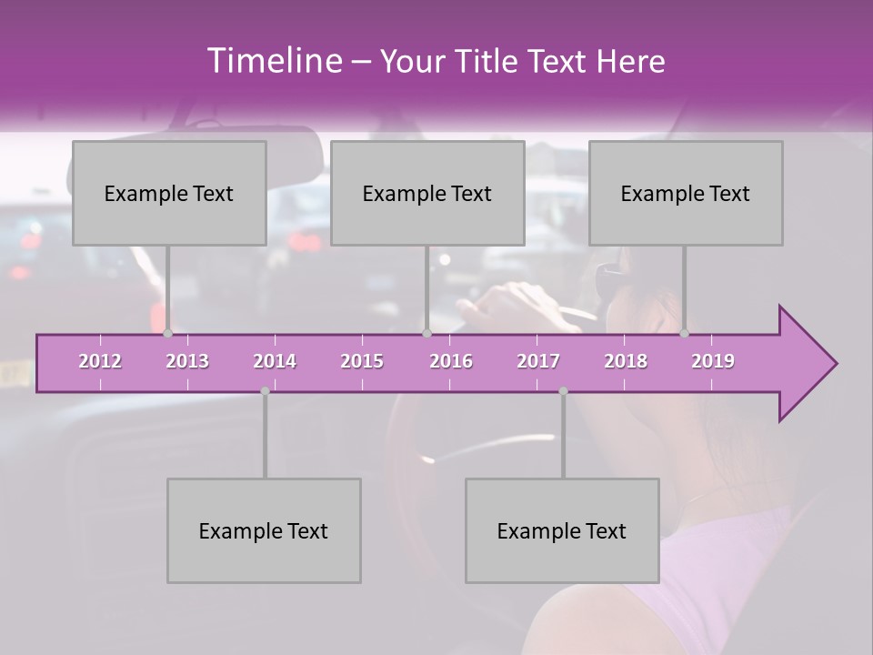 Girl In A Car In A Traffic Jam PowerPoint Template