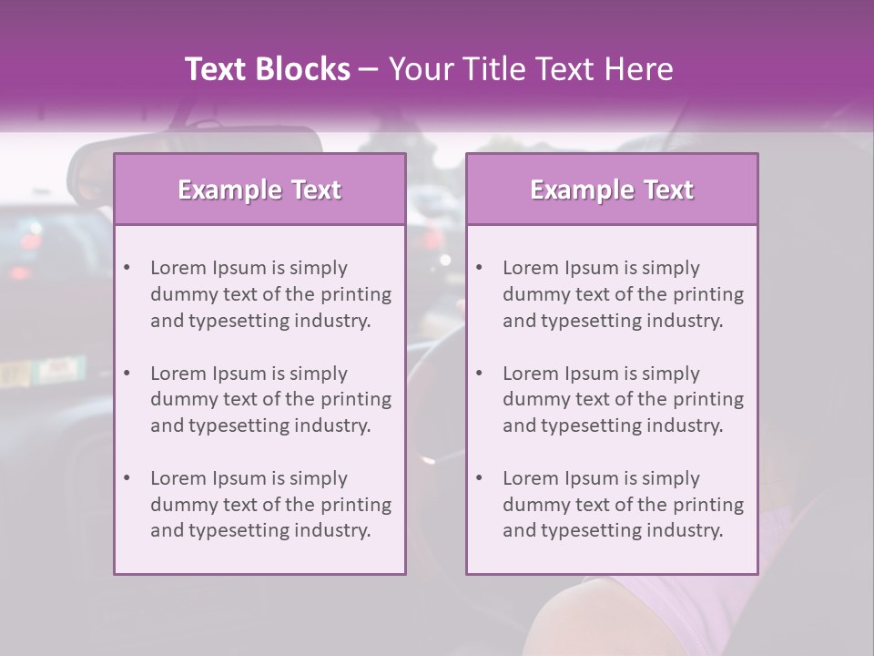 Girl In A Car In A Traffic Jam PowerPoint Template