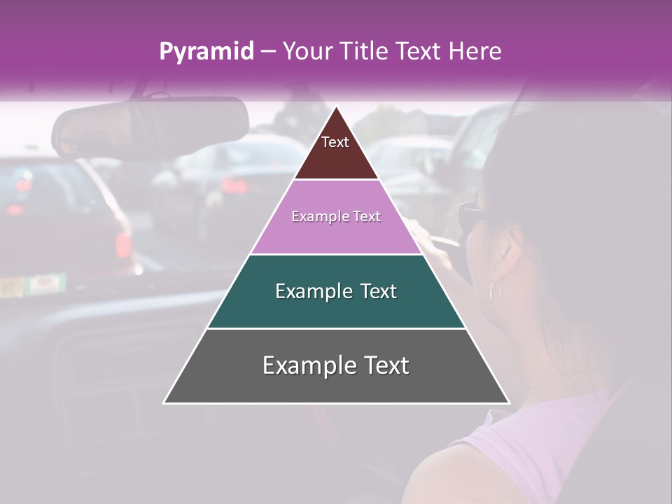 Girl In A Car In A Traffic Jam PowerPoint Template