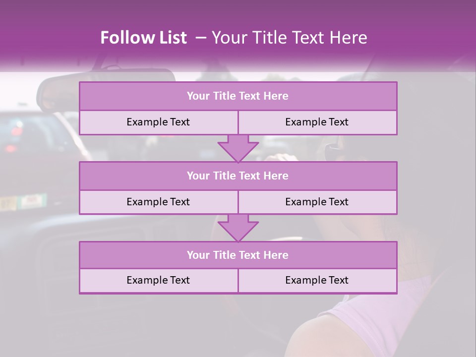 Girl In A Car In A Traffic Jam PowerPoint Template