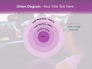 Girl In A Car In A Traffic Jam PowerPoint Template