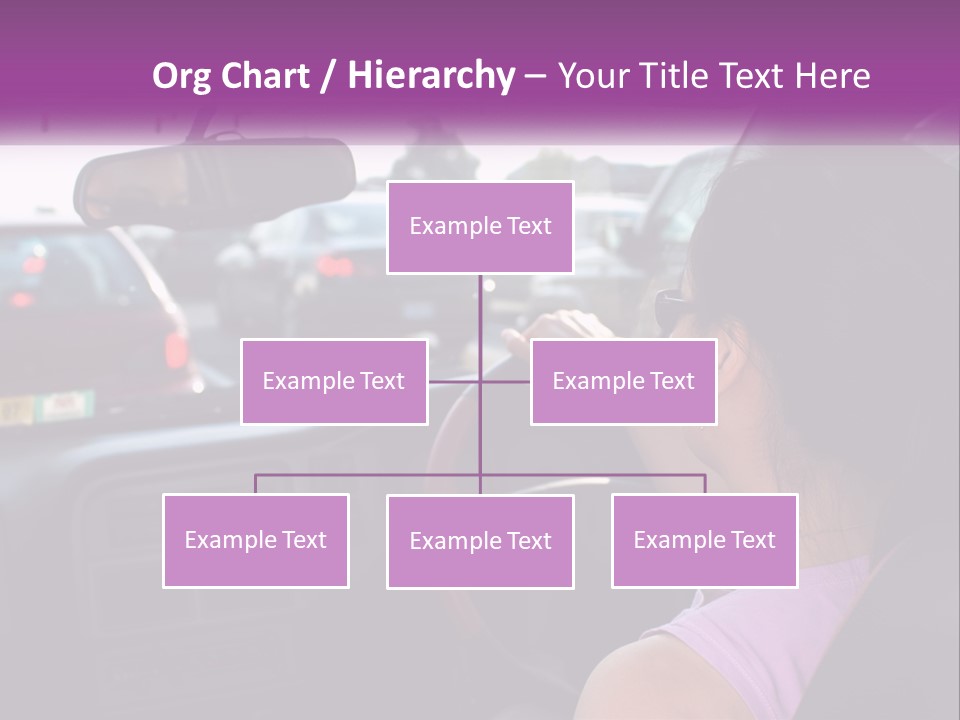 Girl In A Car In A Traffic Jam PowerPoint Template