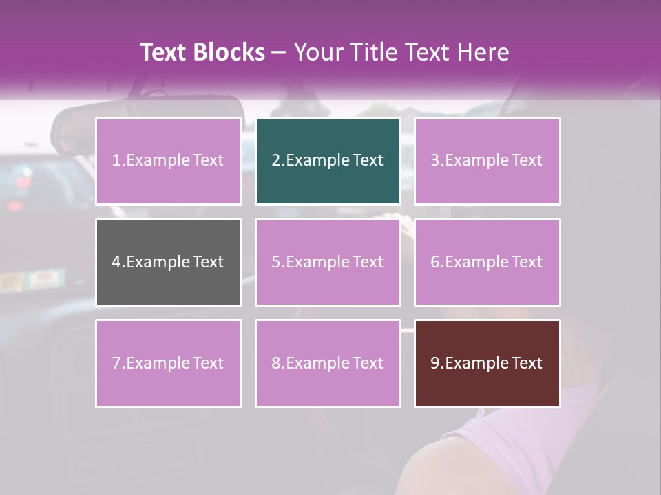 Girl In A Car In A Traffic Jam PowerPoint Template