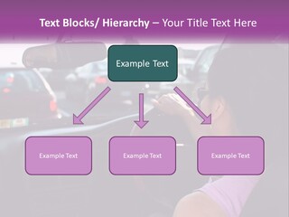 Girl In A Car In A Traffic Jam PowerPoint Template