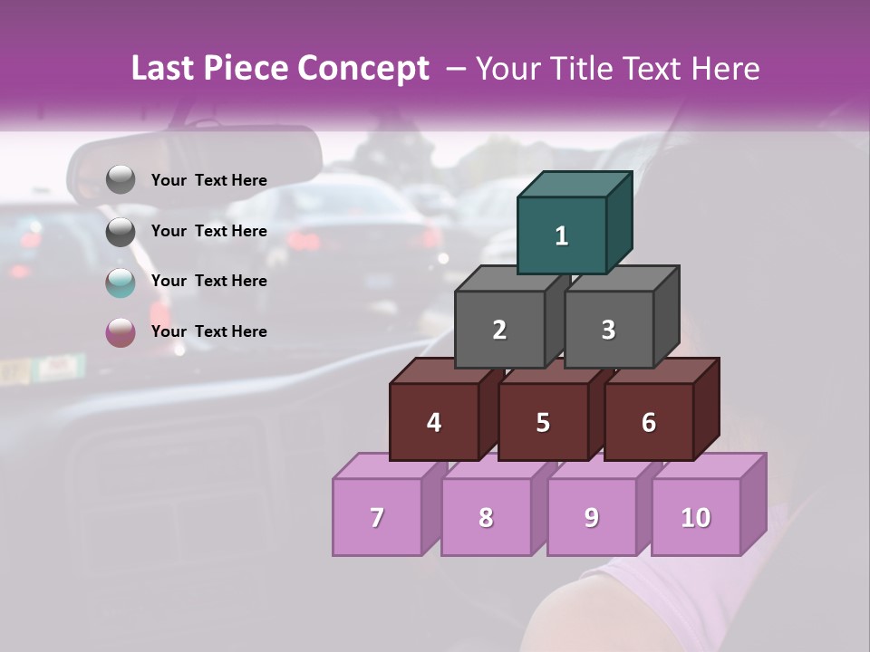 Girl In A Car In A Traffic Jam PowerPoint Template