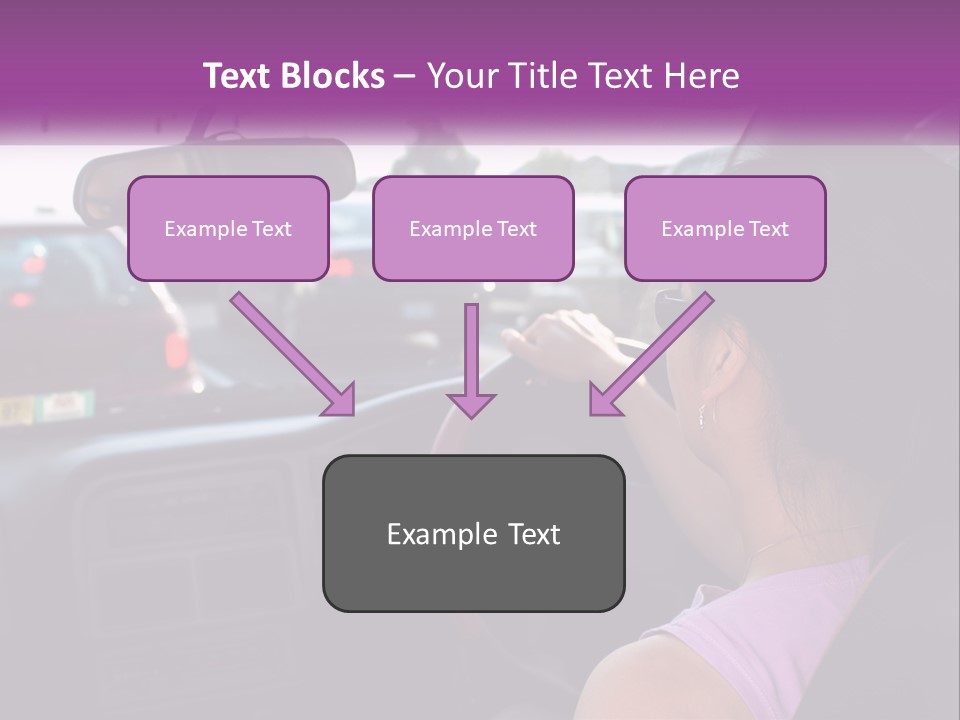 Girl In A Car In A Traffic Jam PowerPoint Template
