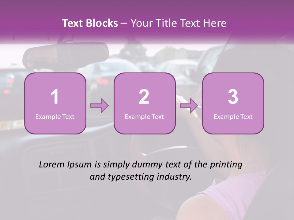 Girl In A Car In A Traffic Jam PowerPoint Template