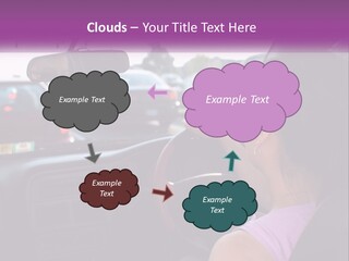 Girl In A Car In A Traffic Jam PowerPoint Template