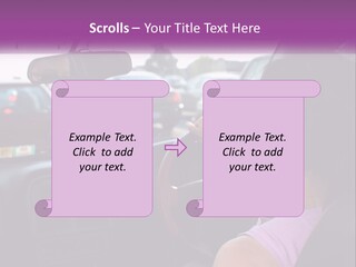 Girl In A Car In A Traffic Jam PowerPoint Template