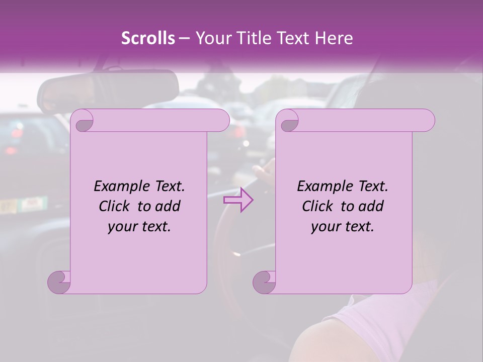 Girl In A Car In A Traffic Jam PowerPoint Template