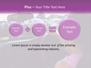 Girl In A Car In A Traffic Jam PowerPoint Template