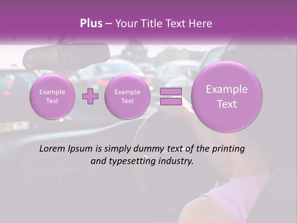 Girl In A Car In A Traffic Jam PowerPoint Template