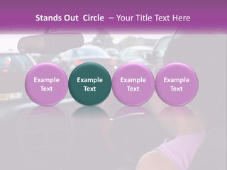 Girl In A Car In A Traffic Jam PowerPoint Template