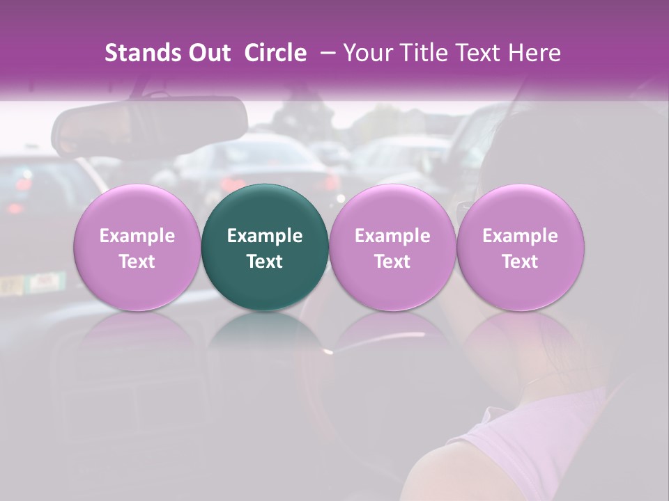 Girl In A Car In A Traffic Jam PowerPoint Template