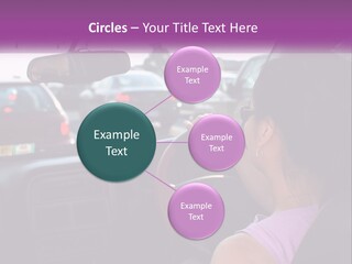 Girl In A Car In A Traffic Jam PowerPoint Template