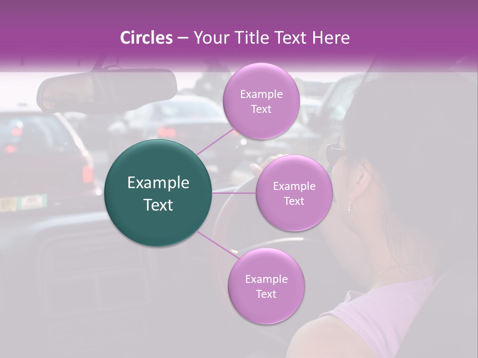 Girl In A Car In A Traffic Jam PowerPoint Template