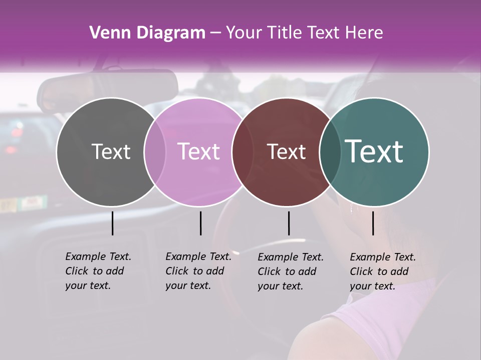 Girl In A Car In A Traffic Jam PowerPoint Template