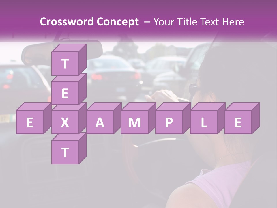 Girl In A Car In A Traffic Jam PowerPoint Template