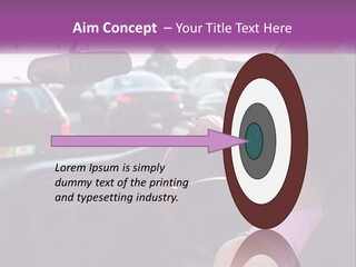 Girl In A Car In A Traffic Jam PowerPoint Template