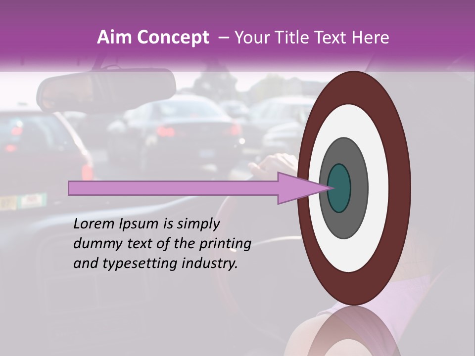 Girl In A Car In A Traffic Jam PowerPoint Template