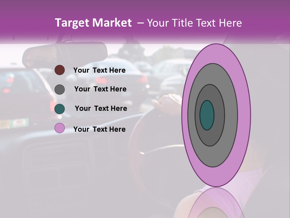 Girl In A Car In A Traffic Jam PowerPoint Template