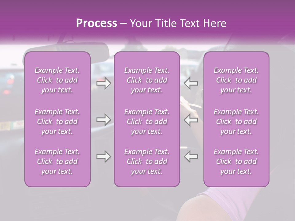 Girl In A Car In A Traffic Jam PowerPoint Template