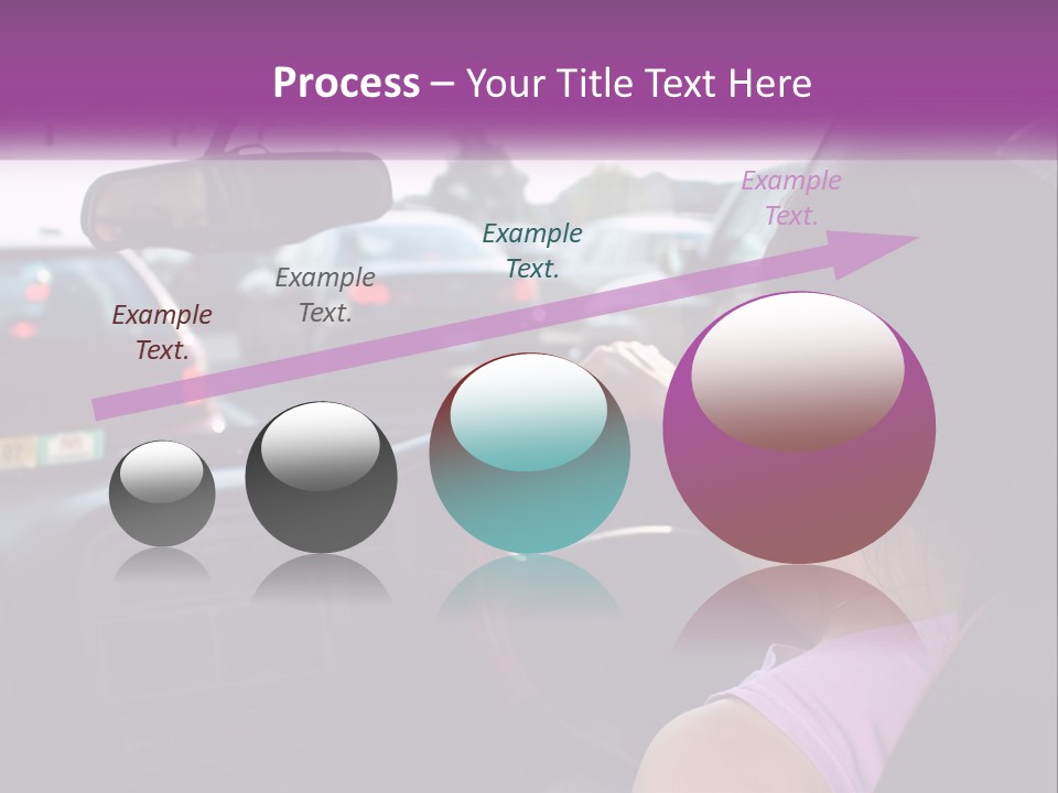 Girl In A Car In A Traffic Jam PowerPoint Template