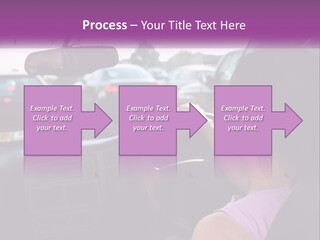 Girl In A Car In A Traffic Jam PowerPoint Template