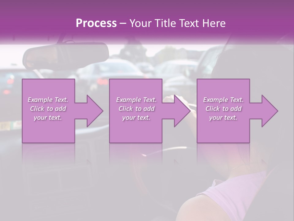 Girl In A Car In A Traffic Jam PowerPoint Template