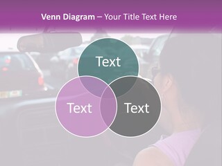 Girl In A Car In A Traffic Jam PowerPoint Template