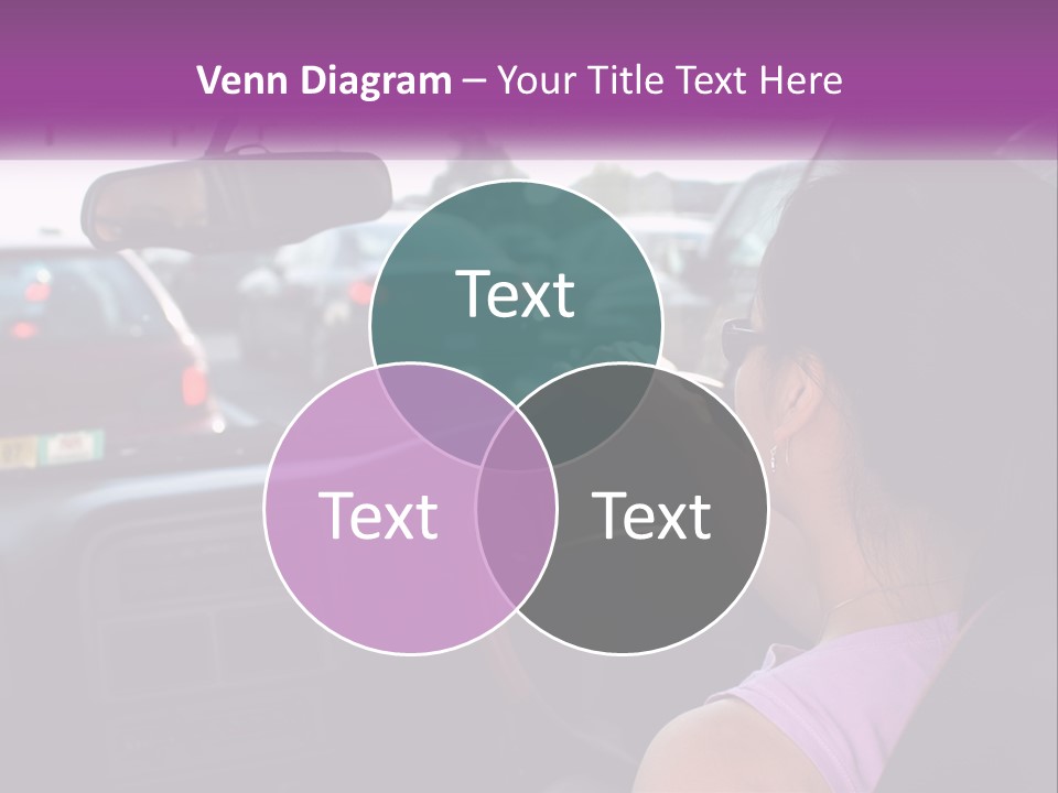 Girl In A Car In A Traffic Jam PowerPoint Template