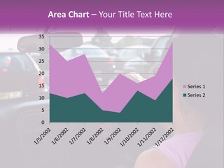 Girl In A Car In A Traffic Jam PowerPoint Template