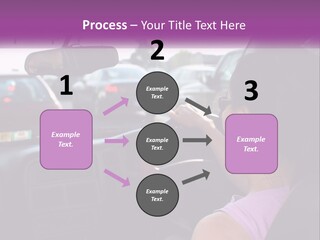 Girl In A Car In A Traffic Jam PowerPoint Template