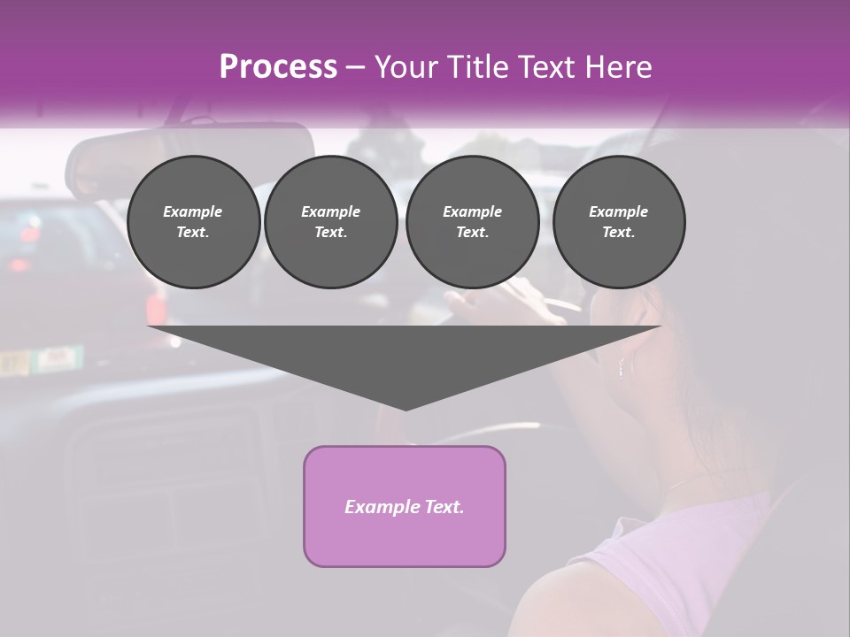 Girl In A Car In A Traffic Jam PowerPoint Template