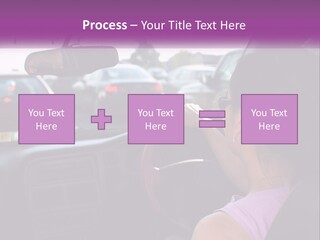 Girl In A Car In A Traffic Jam PowerPoint Template