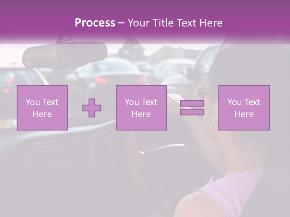 Girl In A Car In A Traffic Jam PowerPoint Template