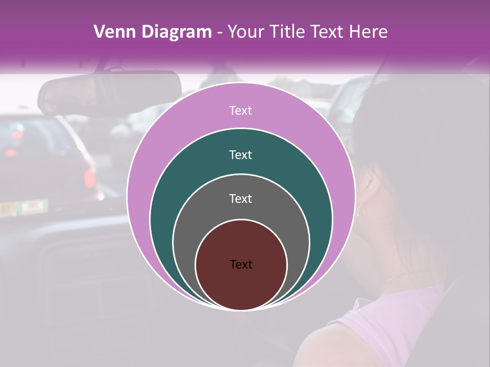 Girl In A Car In A Traffic Jam PowerPoint Template