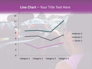 Girl In A Car In A Traffic Jam PowerPoint Template