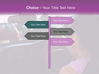 Girl In A Car In A Traffic Jam PowerPoint Template
