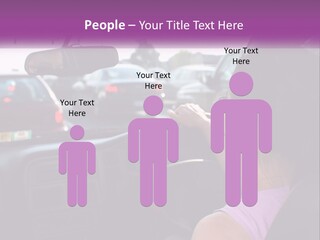 Girl In A Car In A Traffic Jam PowerPoint Template