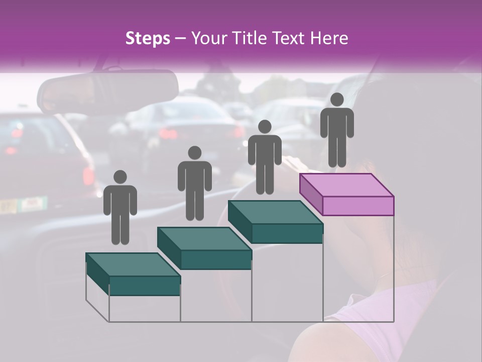 Girl In A Car In A Traffic Jam PowerPoint Template