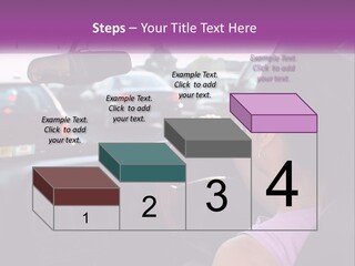 Girl In A Car In A Traffic Jam PowerPoint Template