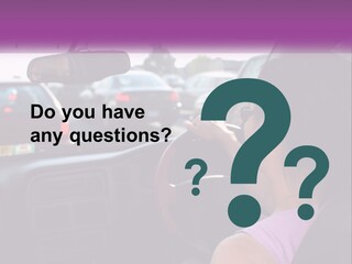 Girl In A Car In A Traffic Jam PowerPoint Template