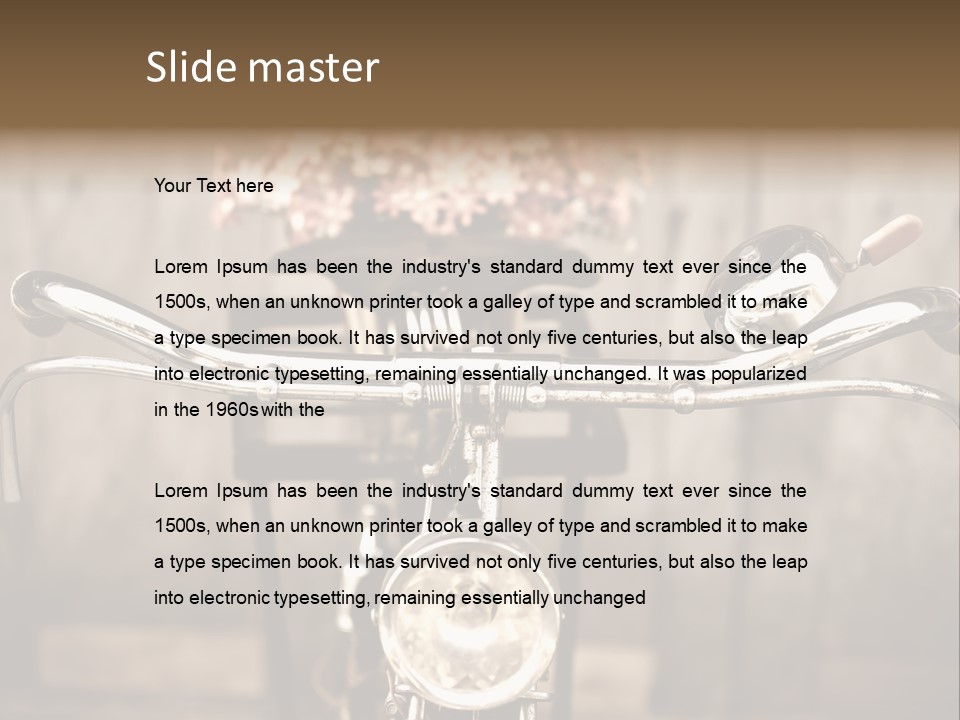 Bicycles Bouquet Of Flowers PowerPoint Template