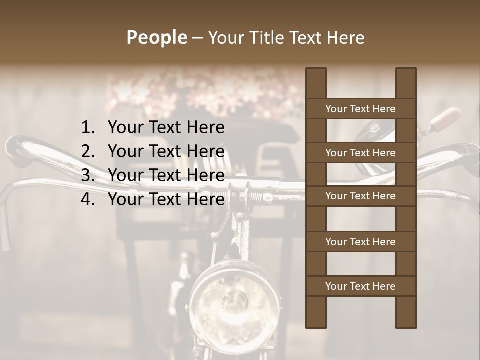 Bicycles Bouquet Of Flowers PowerPoint Template