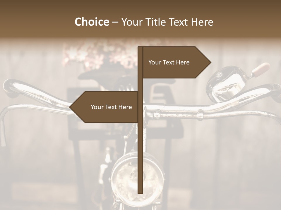 Bicycles Bouquet Of Flowers PowerPoint Template