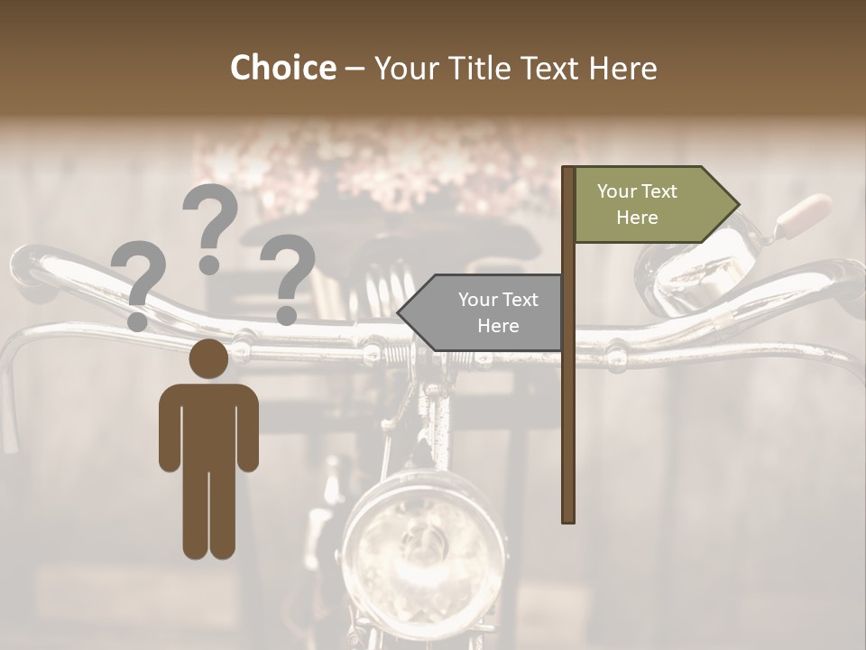 Bicycles Bouquet Of Flowers PowerPoint Template